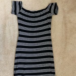 Black and white stripe dress.